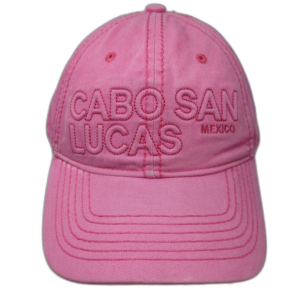 Caribbean Side Cabo San Lucas Mexico Pink Baseball Cap One Size Slideback Hat